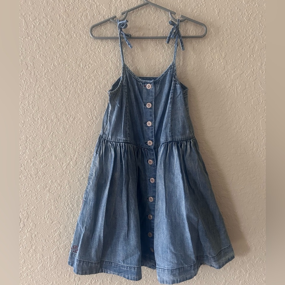 Polo by Ralph Lauren Light Blue Denim Button-Front Tie-Strap Dress (size5)